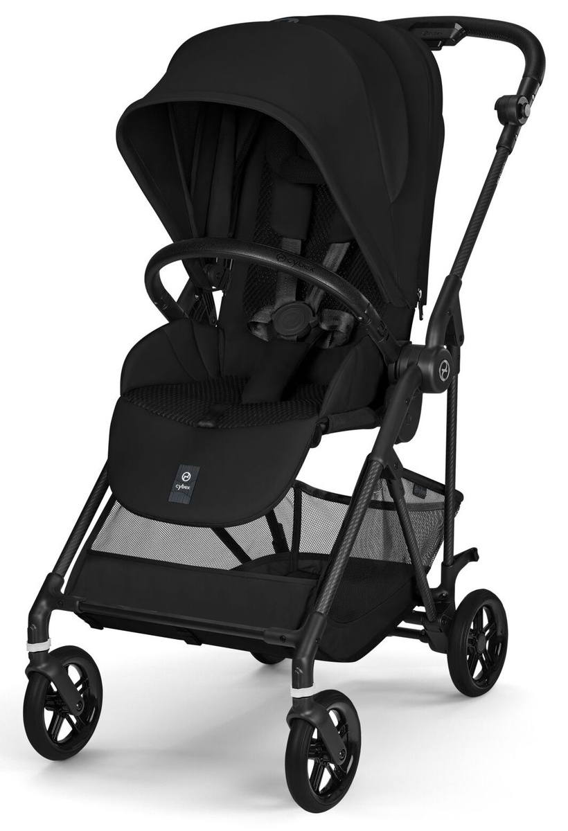 Коляска прогулочная Cybex Melio Carbon 2026 (с дождевиком), Magic Black Коляска прогулочная Cybex Melio Carbon 2026 (с дождевиком), Magic Black